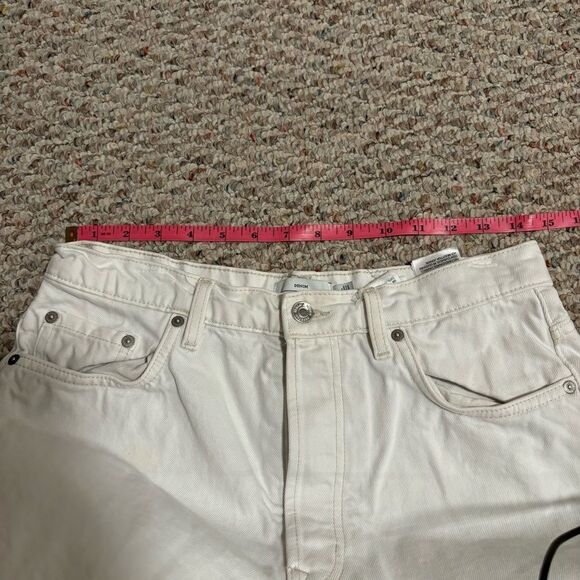 & Other Stories White Denim Button Fly Shorts- Size 8 - Picture 10 of 11